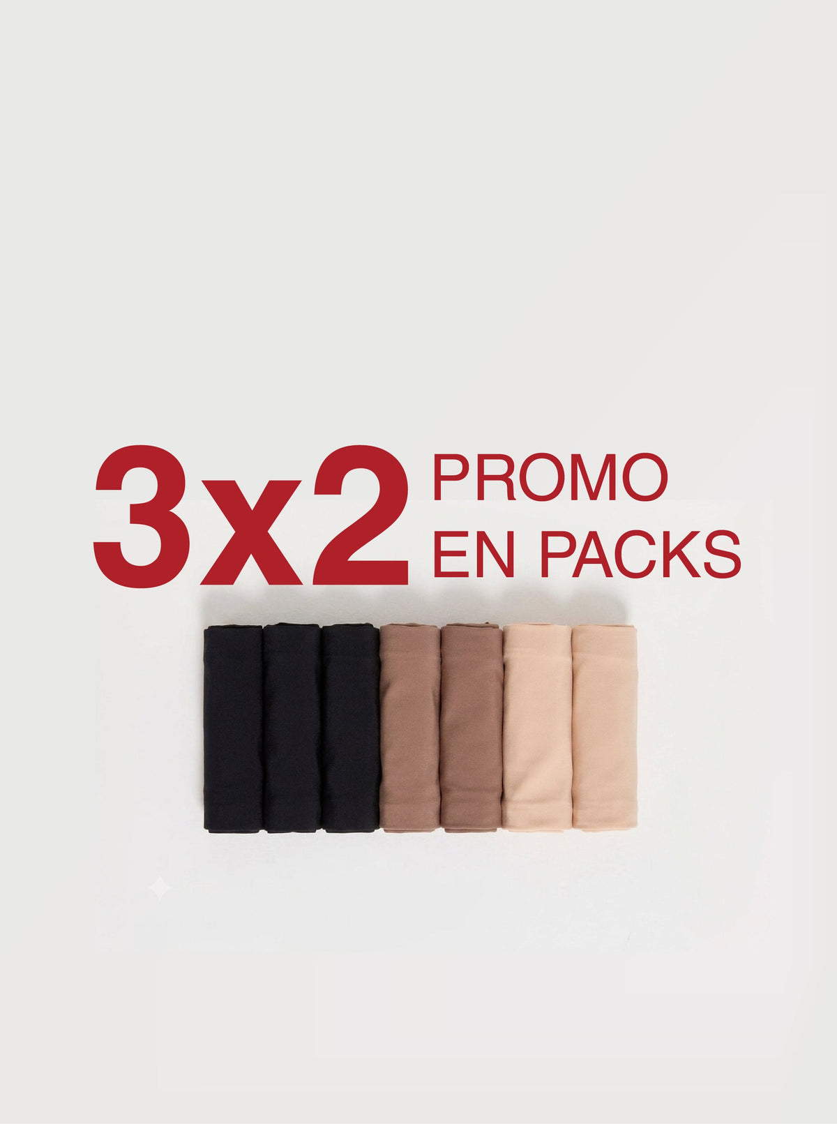 Pack Colaless X 3 segunda piel - Negro Off White Nude
