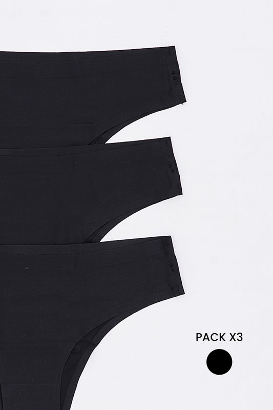 Pack vedetina X 3 segunda piel - Negro