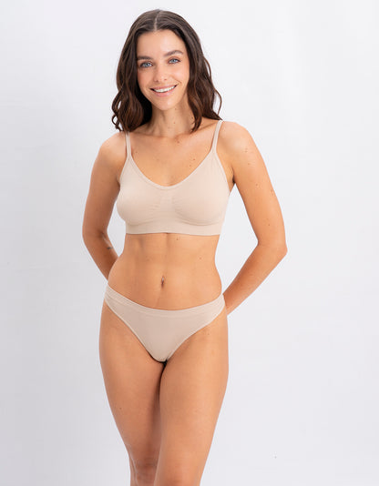 Pack corpiño seamless x 5 - Negro Skin Choco Rosa Off white