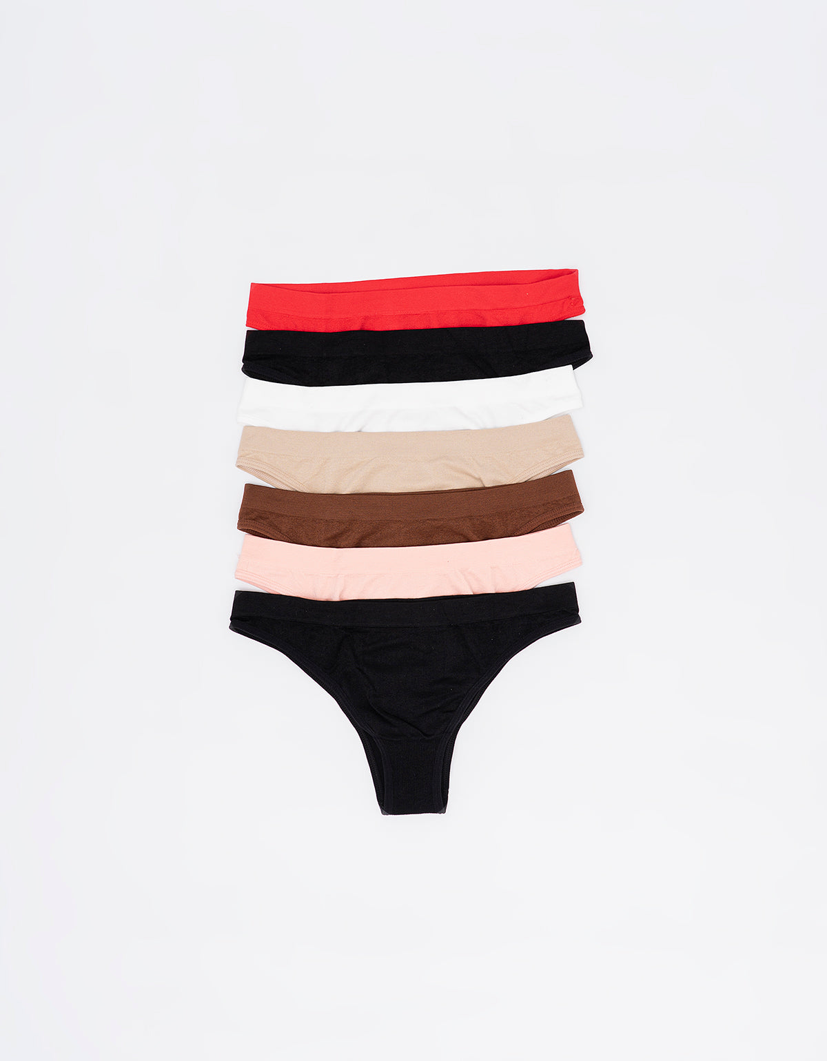Pack vedetina seamless x 7 - Negro Negro Nude Rojo Choco Rosa Off White
